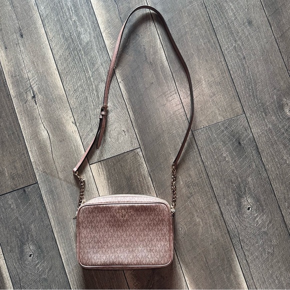Michael Kors Jet Set Metallic Logo Crossbody - Picture 1 of 8